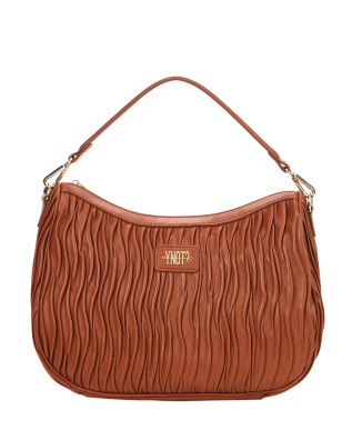 Ynot - Women's Hobo Bag with Pleated Texture, Paris