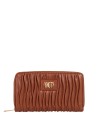  Ynot - Portafoglio Zip Around Donna con Texture Plissettata