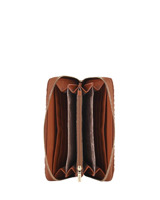  Ynot - Portafoglio Zip Around Donna con Texture Plissettata