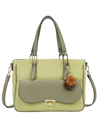 Ynot - Borsa Shopping con Tasca Frontale e Tracolla Effetto