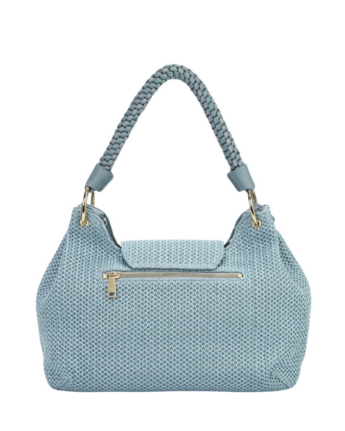  Ynot - Borsa a spalla con patta e manico Intrecciato Tg. 