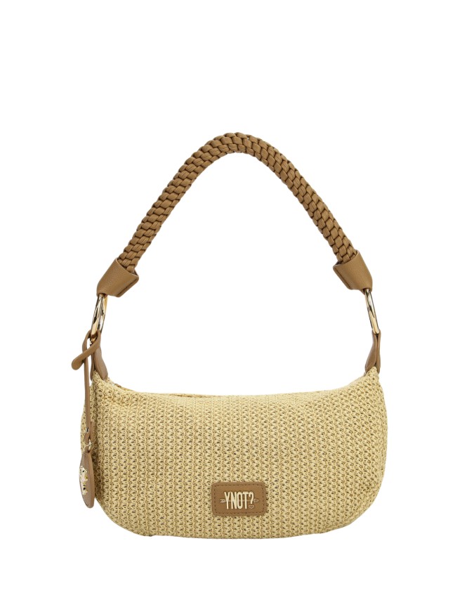  Ynot - Borsa hobo con manico intrecciato Tg. 