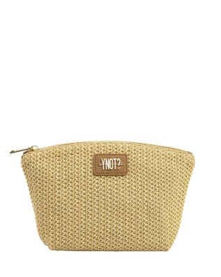 Ynot - Women's Large Beauty Case with Malè Straw Effect