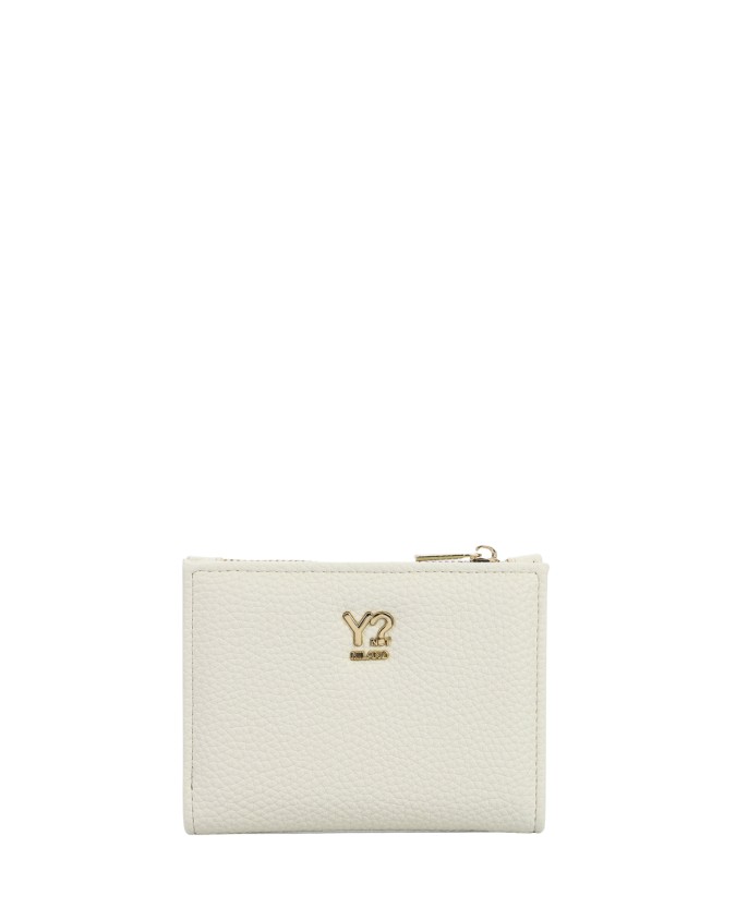  Ynot - Portafoglio Piccolo Donna con Clip e Logo Frontale in