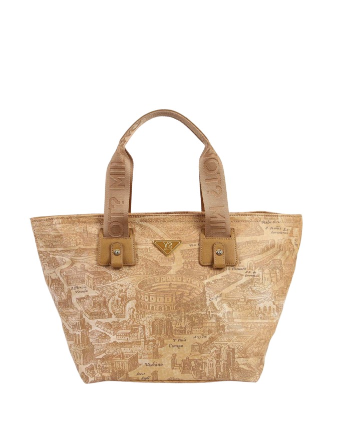  Ynot - Borsa Shopping in Nylon con Stampa Città Gum
