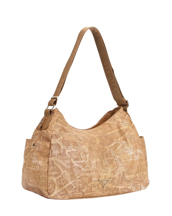  Ynot - Borsa a Spalla con Tasche Laterali in Nylon Stampa