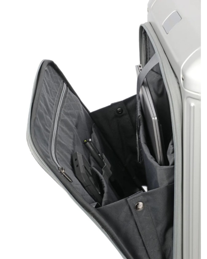 Travelite – Trolley cabina S+ in alluminio con tasca frontale 4 ruote Next