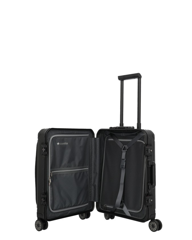 Travelite – Trolley cabina S+ in alluminio con tasca frontale 4 ruote Next