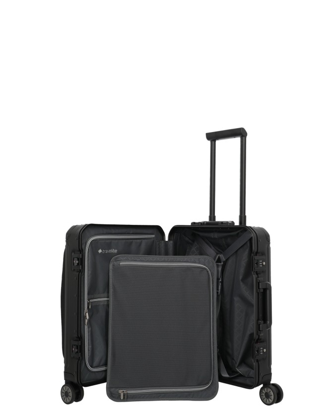 Travelite – Trolley cabina S+ in alluminio con tasca frontale 4 ruote Next