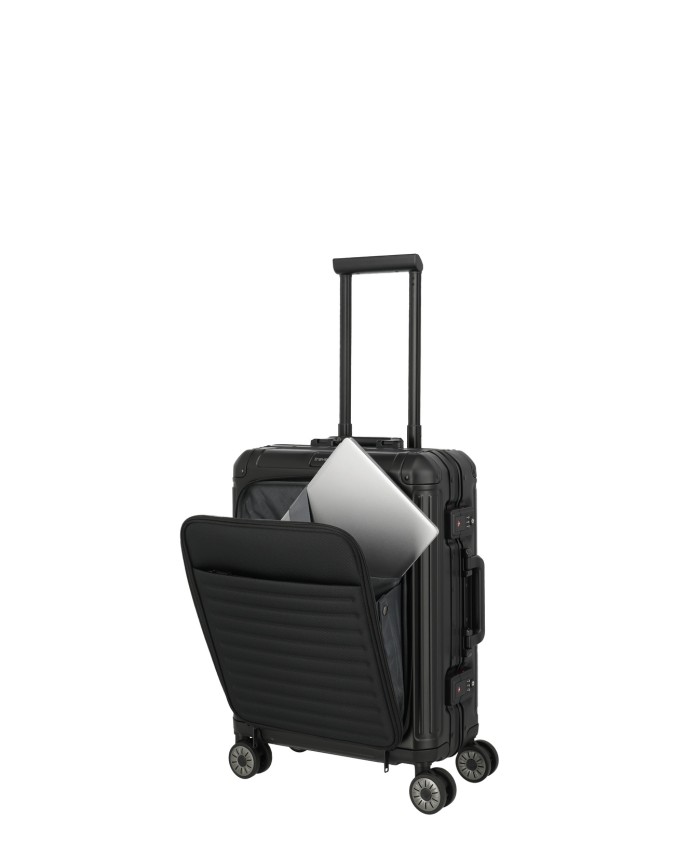 Travelite – Trolley cabina S+ in alluminio con tasca frontale 4 ruote Next