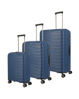 Travelite - Set di valigie in polipropilene S/M/L 4 Ruote Mooby
