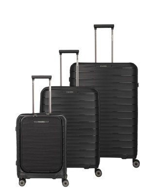  Travelite - Set di valigie in polipropilene M/L/S con tasca