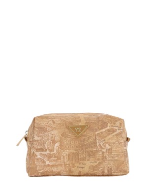 Ynot - Small Nylon Travel Beauty Case with "City Gum" Print