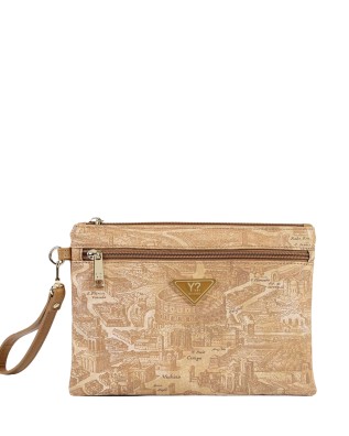 Ynot - Large Nylon Clutch with Side Handle and "Città...