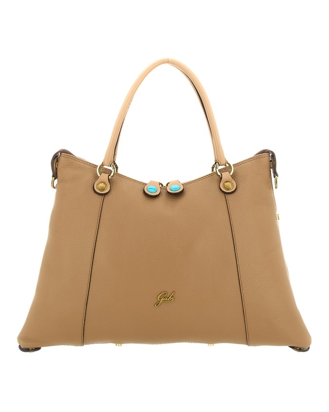  Gabs - Borsa Shopping Tg. M in Pelle Bull Bicolor Gold Thamara