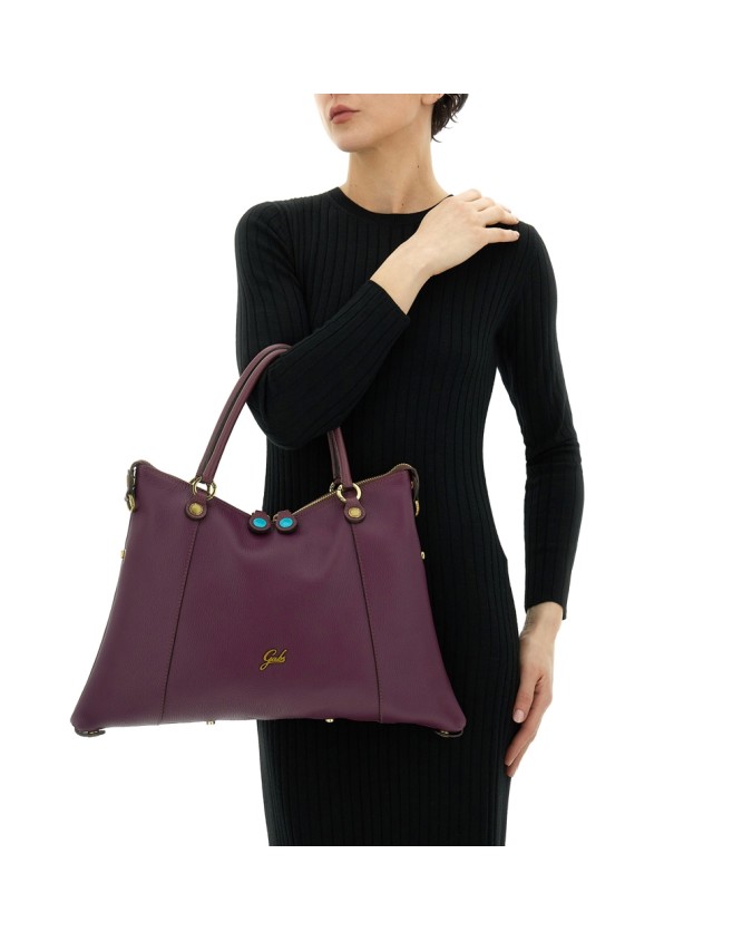  Gabs - Borsa Shopping Tg. M in Pelle Bull Bicolor Gold Thamara
