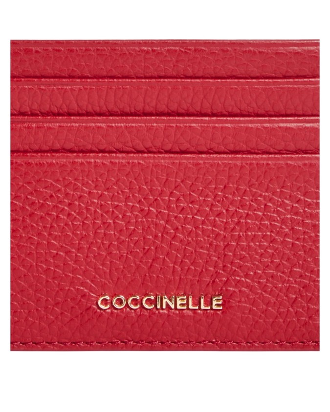 Coccinelle - Porta carte di credito in pelle Metallic Soft