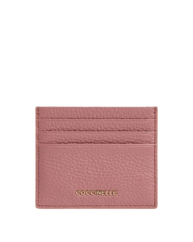  Coccinelle - Porta carte di credito in pelle Metallic Soft
