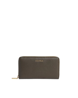 Coccinelle - Metallic Soft zip-around leather wallet with coin