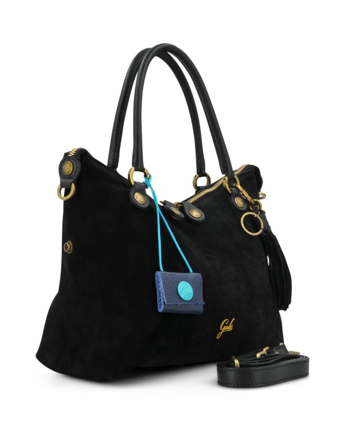 Gabs - Borsa Shopping Tg. M Crosta Bull Black Gold Thamara
