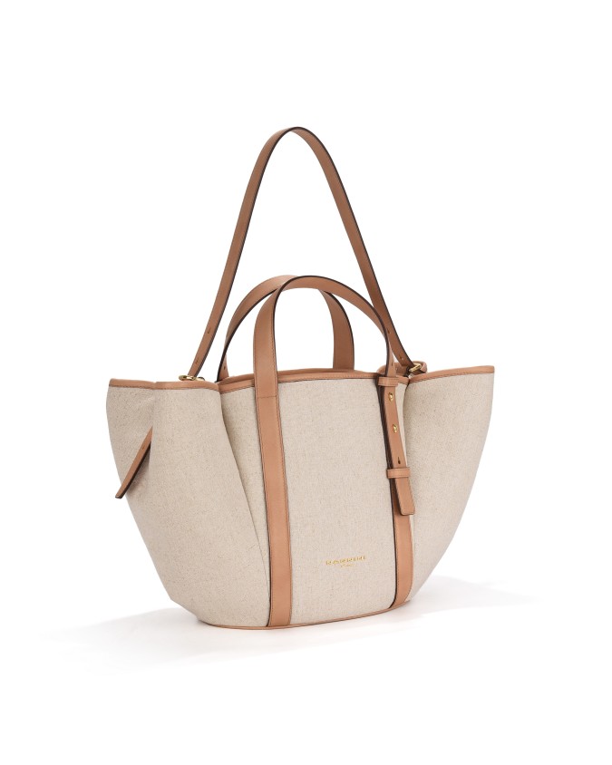 Nannini - Borsa Shopper con Due Manici e Tracolla in Pelle e