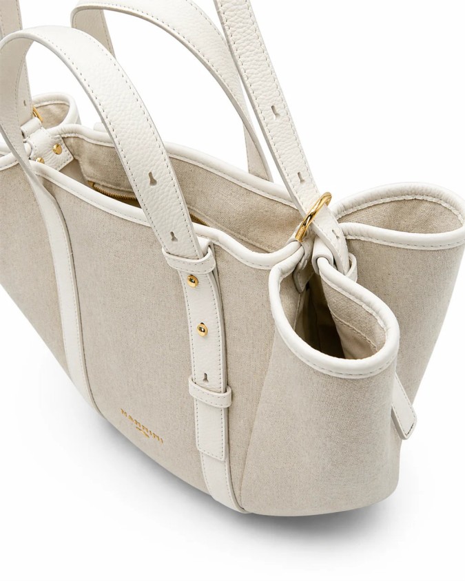  Nannini - Borsa Shopper con Due Manici e Tracolla in Pelle e