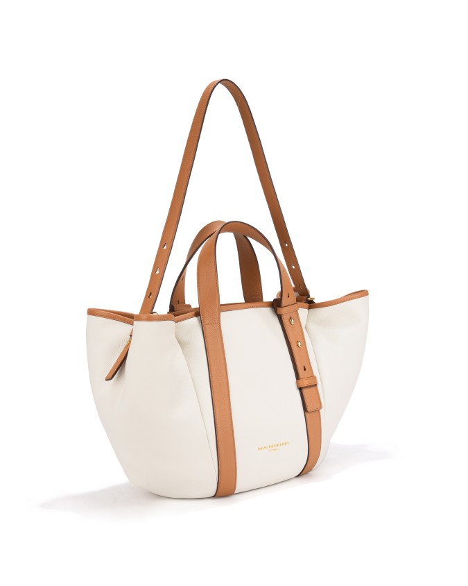  Nannini - Borsa Shopper con Due Manici e Tracolla in Pelle