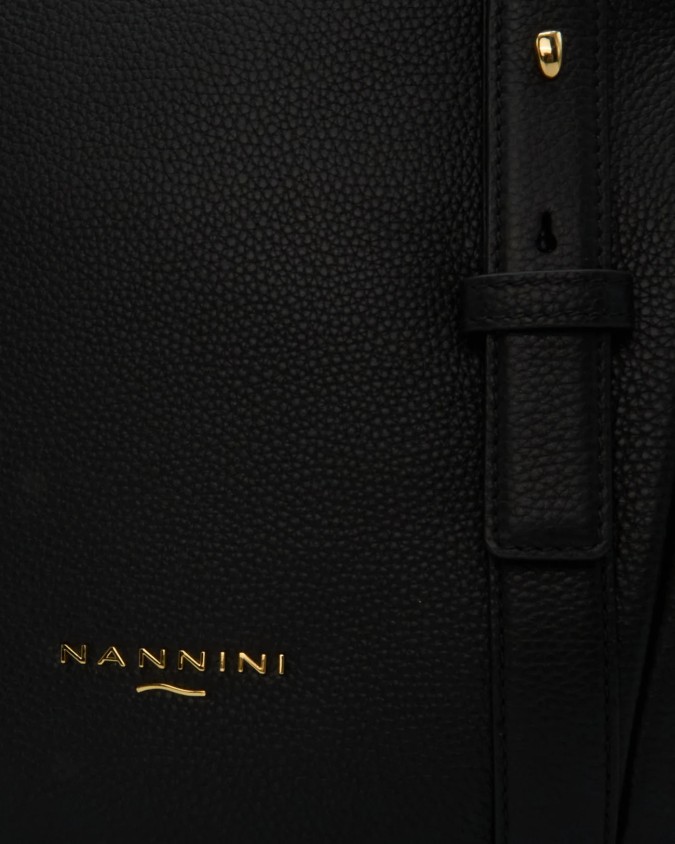  Nannini - Borsa Shopper con Due Manici e Tracolla in Pelle