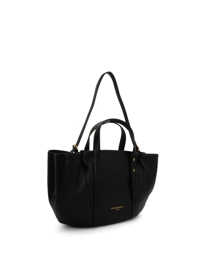  Nannini - Borsa Shopper con Due Manici e Tracolla in Pelle