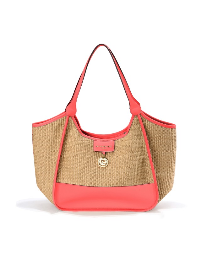  Nannini - Borsa Shopping con Pochette Estraibile in Rafia e