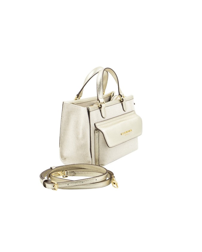  Nannini – Borsa a Mano Media con Tracolla in Canvas e Pelle