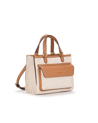  Nannini – Borsa a Mano Media con Tracolla in Canvas e Pelle 2