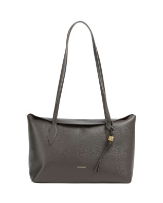 Coccinelle - Thess Leather Shopper Shoulder Bag - Mud