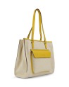 Nannini - Borsa Shopping con Tasca Frontale in Tessuto Canvas