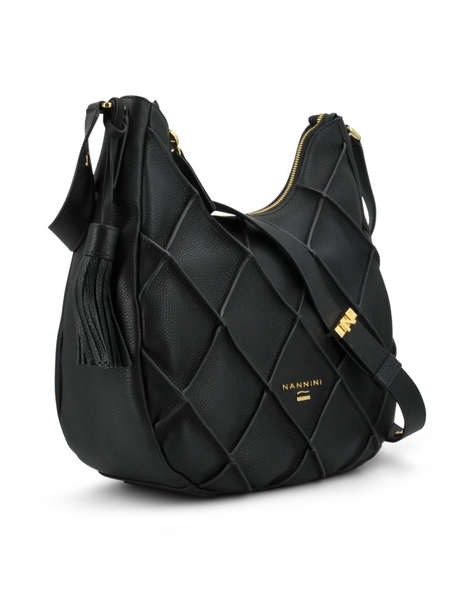  Nannini - Borsa Hobo con Tracolla Regolabile in Pelle Jessa