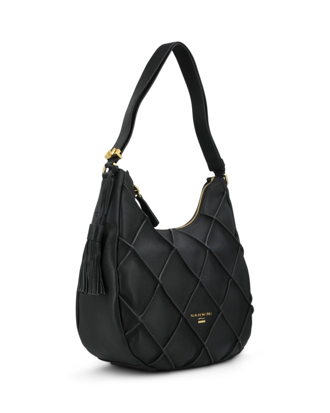  Nannini - Borsa Hobo con Tracolla Regolabile in Pelle Jessa