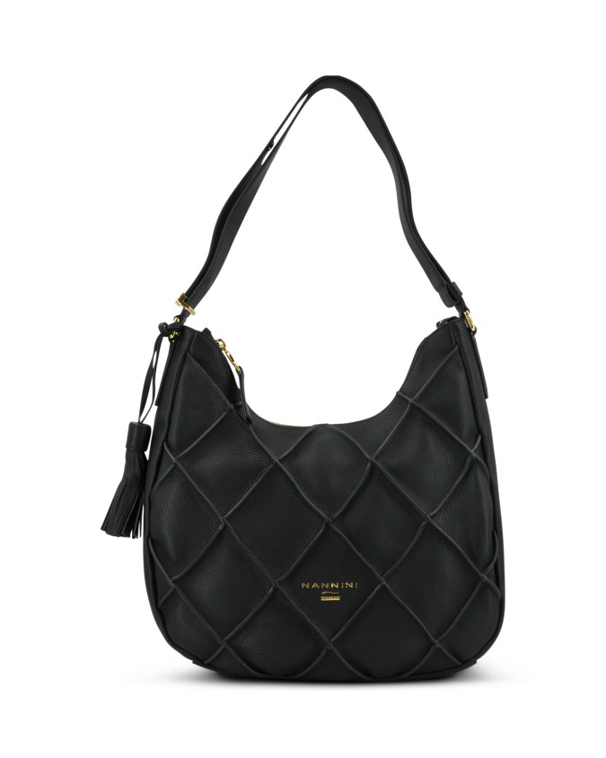  Nannini - Borsa Hobo con Tracolla Regolabile in Pelle Jessa