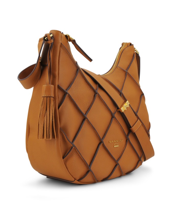  Nannini - Borsa Hobo con Tracolla Regolabile in Pelle Jessa
