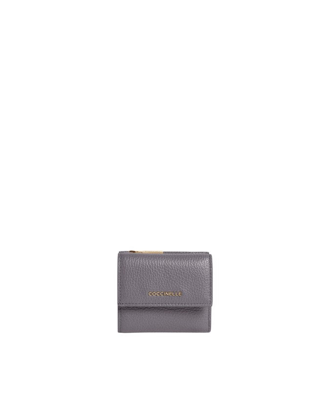 Coccinelle - Portafoglio Mini in pelle con patta Metallic Soft