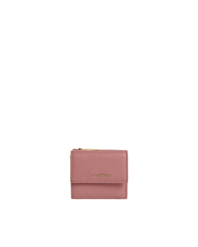  Coccinelle - Portafoglio Mini in pelle con patta Metallic Soft