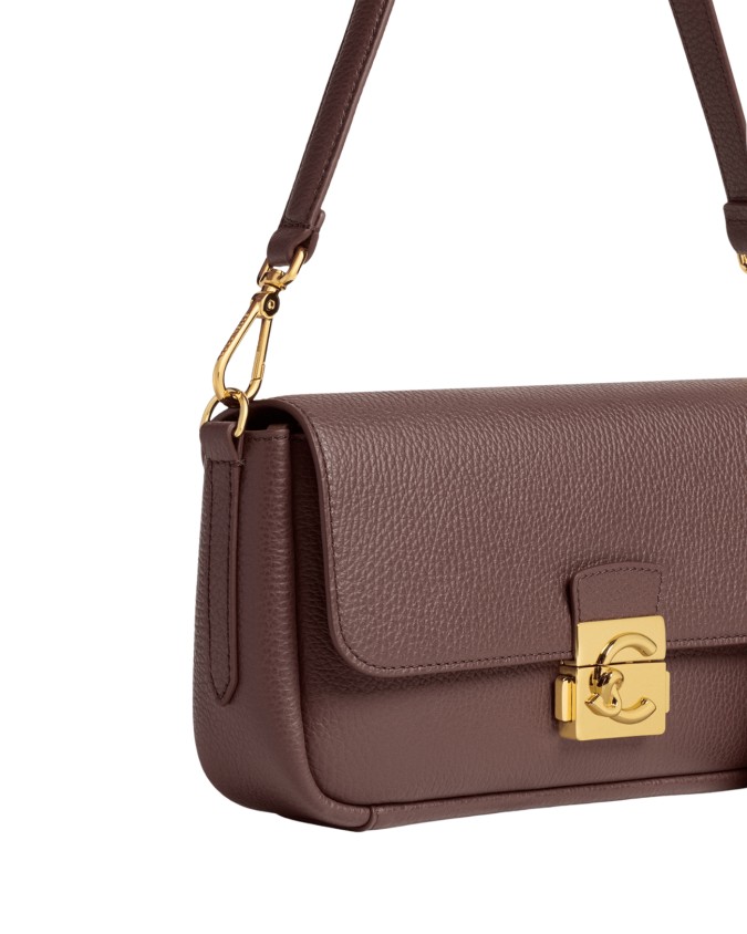  Coccinelle - Borsa a spalla con patta e tracolla in pelle