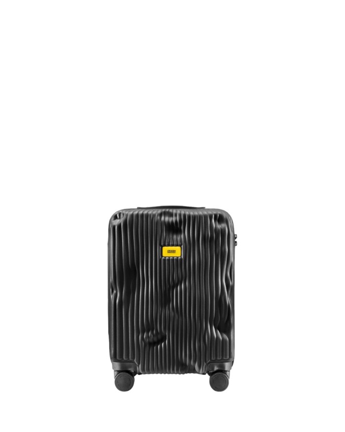 Crash Baggage - Small cabin-size trolley made of ribbed polycarbonate, 55 cm, 4 wheels, Stripe