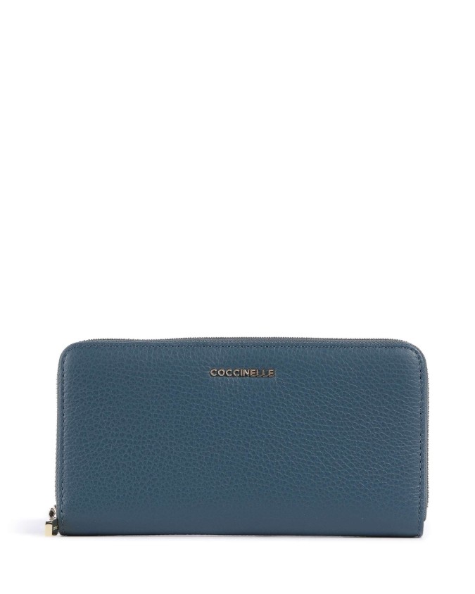  Coccinelle - Portafoglio in pelle zip around Metallic Soft