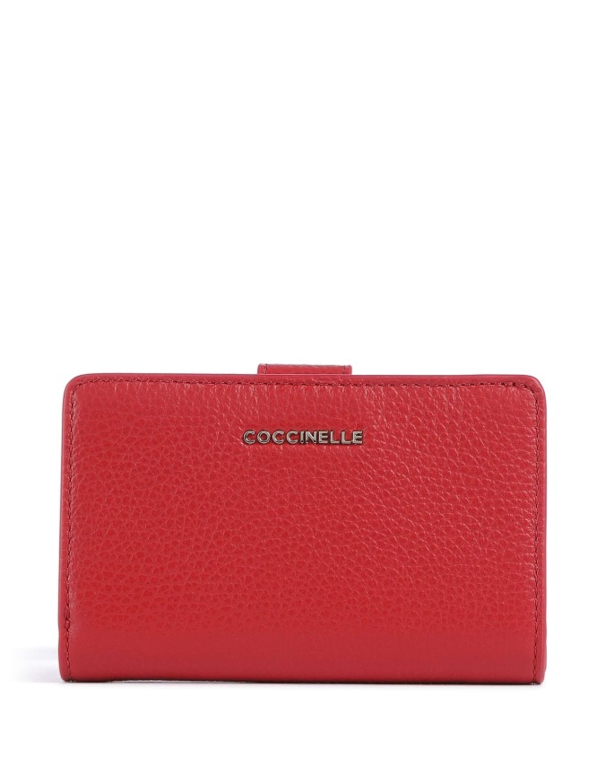  Coccinelle - Portafoglio donna in pelle medio Metallic Soft