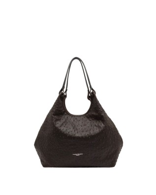 Gianni Chiarini - Large Dua ostrich-print leather shoulder bag