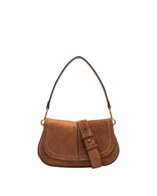Gianni Chiarini - Suede shoulder bag with flap and shoulder