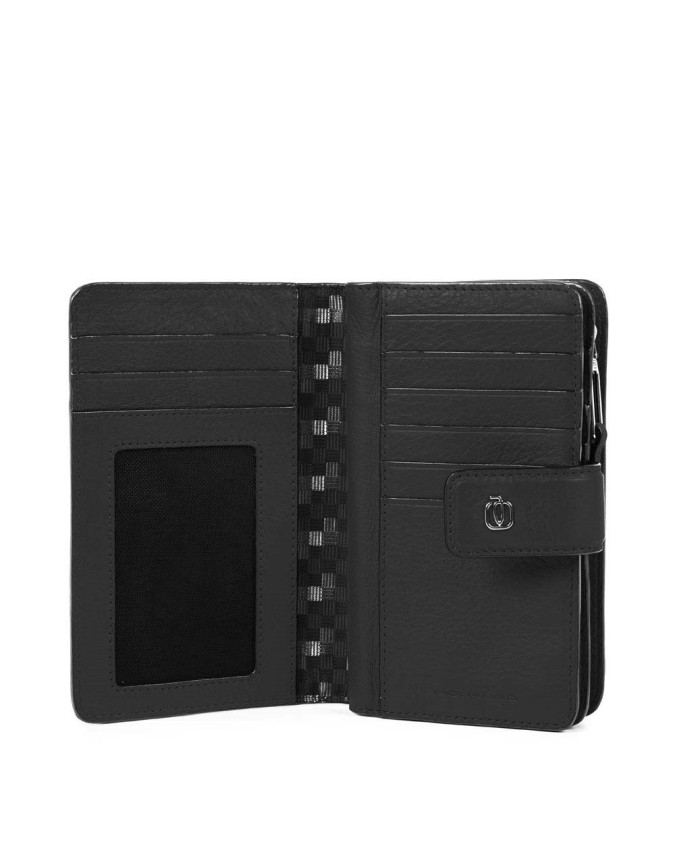  Piquadro - Portafoglio Donna in pelle con zip Muse - Nero