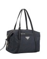  Ynot - Borsa a spalla Boston bag in tessuto logato e ecopelle