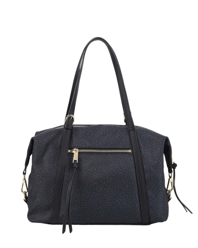  Ynot - Borsa a spalla Boston bag in tessuto logato e ecopelle