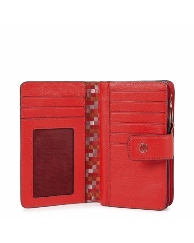  Piquadro - Portafoglio Donna in pelle con zip Muse - Rosso